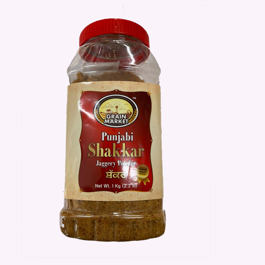 GM Punjabi Shakkar Jaggery Powder in Jar 1kg Shresta Indian Grocery