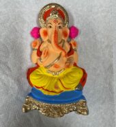 Ganesh Idol 3: 5inch color  Eco-Friendly(Dissolves in 45mins)